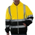 thumbnail image 2 of Miluxas Safety Jacket for Men Women Waterproof Reflective High Visibility Jacket Hi Vis Winter Bomber Jacket Hivisble Jacket Construction Work Jacket for Men with Pockets Yellow 6(L), 2 of 6