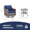 thumbnail image 4 of Bellefurn Outdoor Swivel Rocker Chairs Set of 2 with Table,Patio Wicker Swivel Glider Chairs High Back Patio Outdoor Rocking Chairs Patio Furniture Set for Porch Deck Backyard Garden, 4 of 10