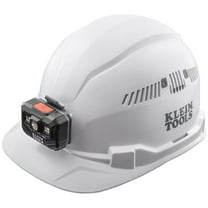 Klein Tools 60113RL Vented Cap-Style Hard Hat with Rechargeable Headlamp - White
