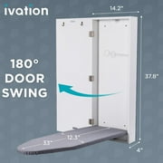 Ivation Ironing Board, Wall Mounted Ironing Board Cabinet W/Left Side Door & Release Lever, White