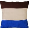Your Zone Pieced Suede Decorative Pillow, Hot Chocolate/Brown Cane/Stadium Blue