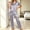 Gray plus size pajama set a1, variant on Cagogo Women Plus Size 2 Piece Pajama Set Short Sleeve Collared Shirt and Pants Casual Loungewear Matching Lounge Set Solid Sleepwear, Beige M