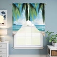 thumbnail image 6 of Swag Valance Curtains for Windows, Summer Beach Light Filtering Kitchen Curtains with Rod Pocket, Ocean Tropical Palm Tree Seaside Landscape Window Treatment Valances for Living Room, 36x36 - 2 PCS, 6 of 9