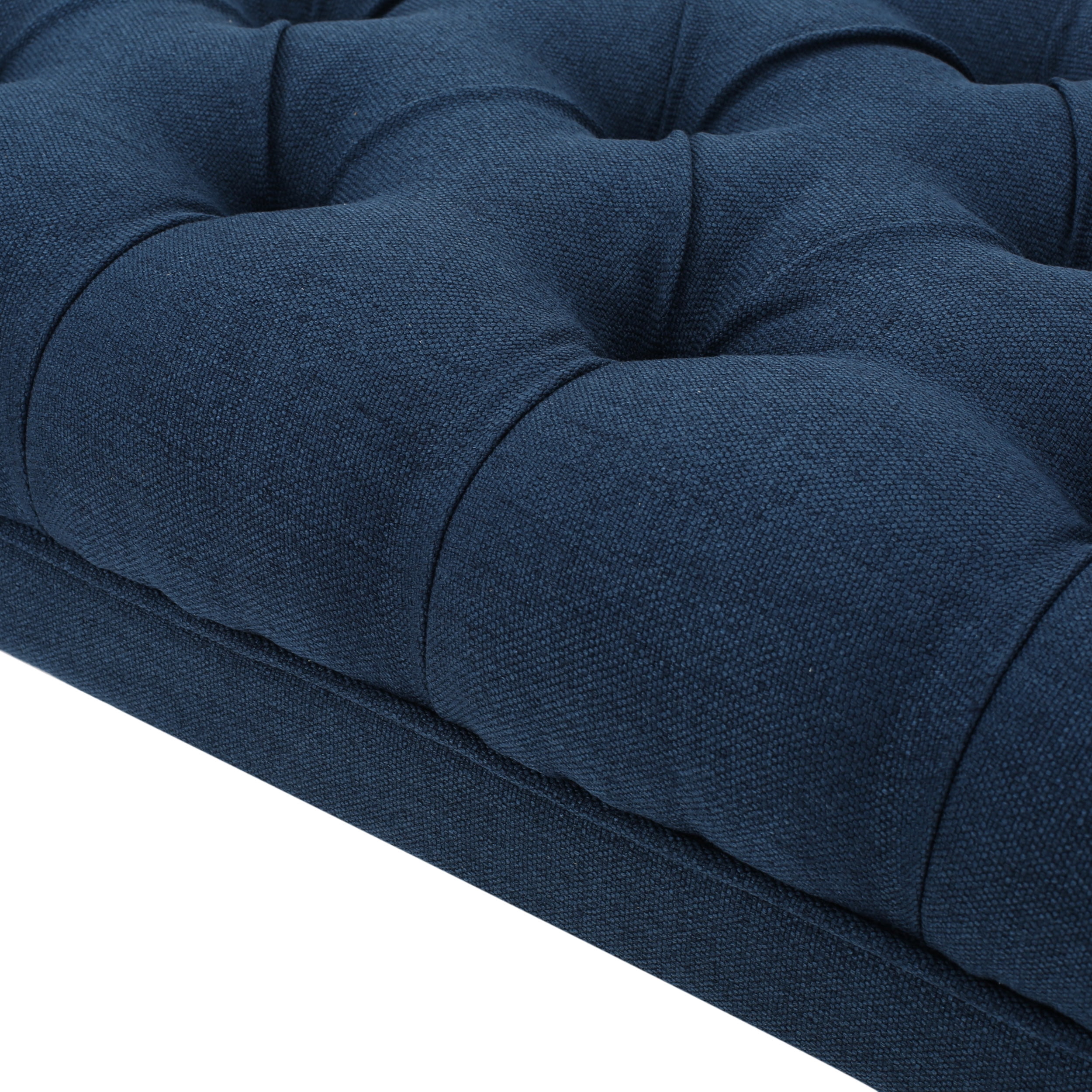 Noble House Enzo Fabric Ottoman Bench, Dark Blue