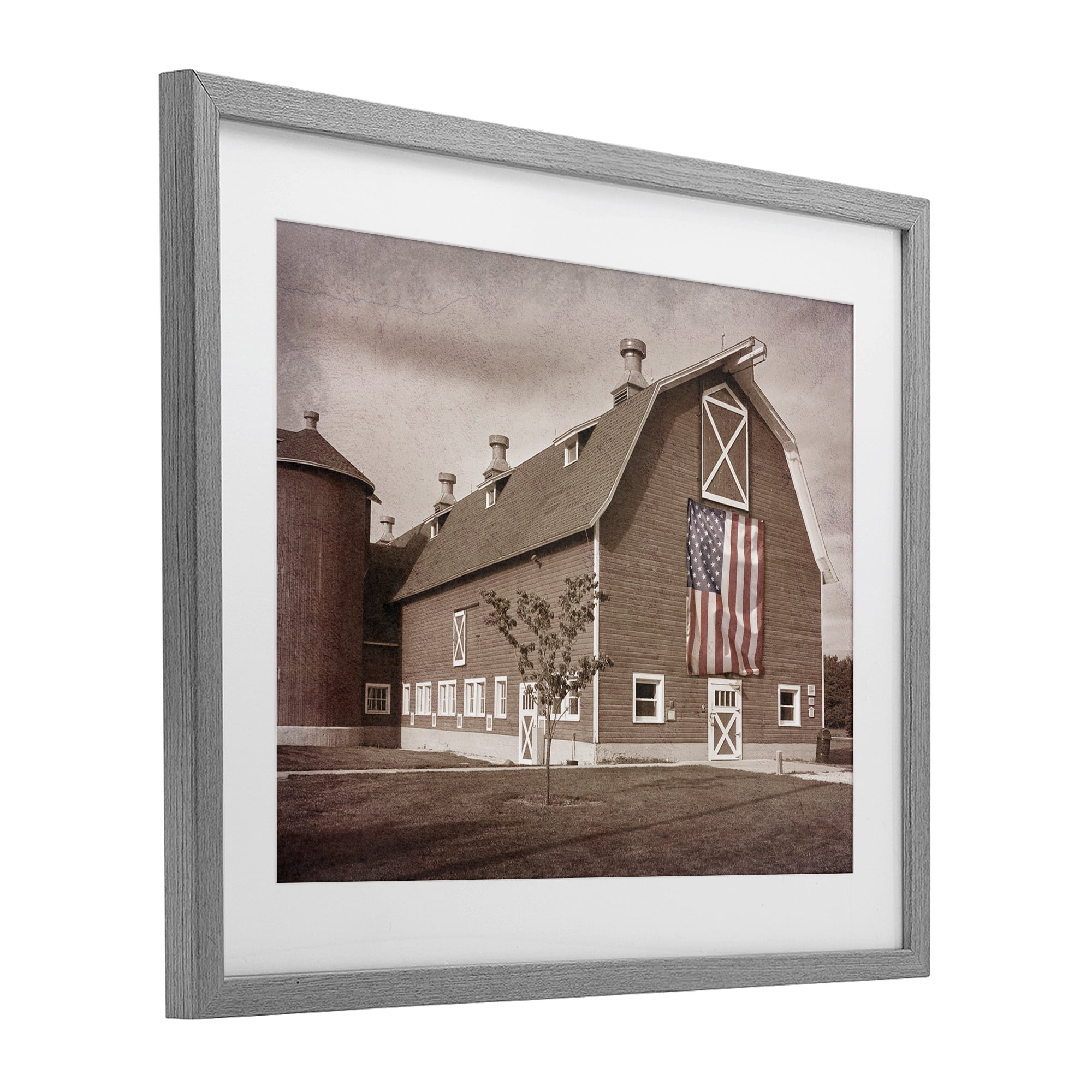 Stupell Industries Rural America Barn Gray Framed Print Under Glass, design by Marcus Prime