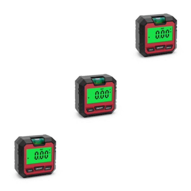 kurtrusly Digital Level Box Protractor LCD 490° Levels Gauge Bevel Gauges High Precision Backlight Universal Angle Protractors Red/Type 2 3Set