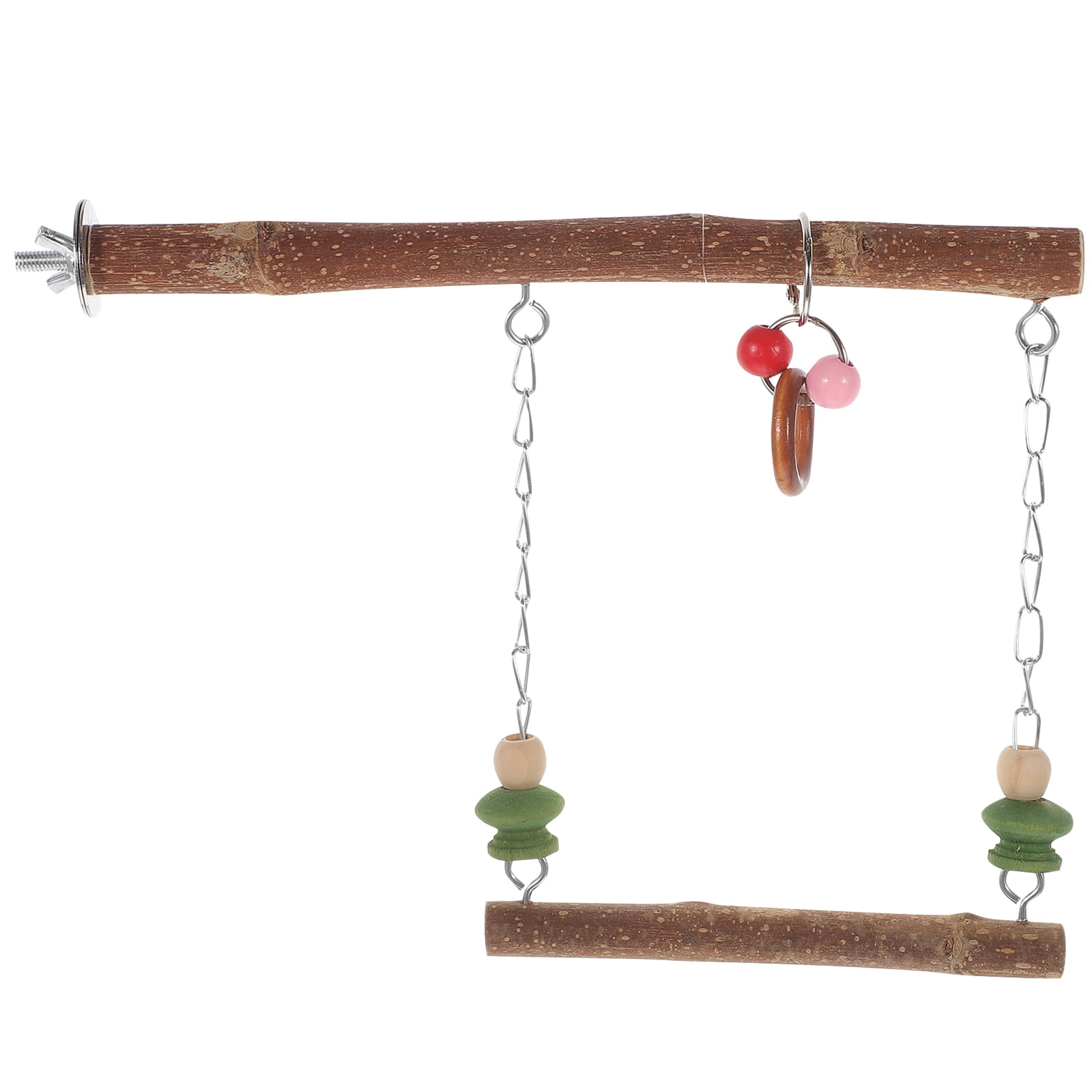 ELAYARD Parrot Hanging Swing Wood Birds Swing Toys Natural Wood Design for Indoor Set
