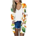thumbnail image 2 of WFJCJPAF 2024 New Halloween ! Halloween Tops for Women,Fashion Women's Casual Long Sleeve Print Pocket Ladies Tops Blouse Cardigan - Orange XXL, 2 of 5