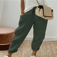 thumbnail image 2 of BLVB Womens Summer Straight Leg Casual Pants Solid Color Drawstring Elastic Waist Loose Trousers with Pockets, 2 of 5