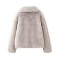 thumbnail image 5 of Qetyuw Faux Fur Coat for Women Winter Long Sleeve Open Front Crop Jacket Casual Warm Chunky Coats Outwear, 5 of 7