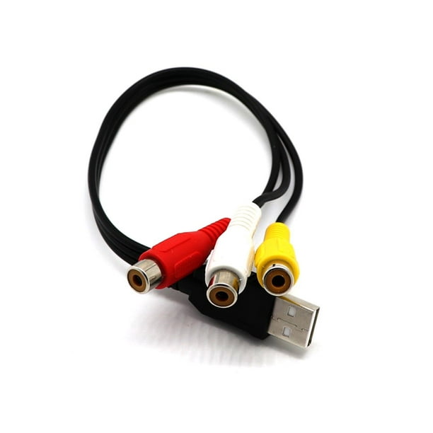 Câble adaptateur Audio Vidéo Universel Convertisseur USB 2.0 Mâle Vers 3 Rca