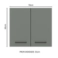 thumbnail image 2 of Alacena Gabinete Superior Cocina Madesa Agata 70cm Blanco/Gris, 2 of 5