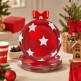 thumbnail image 5 of GWAAMB 16 Count 7 Inch Christmas Ball Shaped Paper Plates, Red with White Star Disposable Dinnerware, Xmas Holiday Party Table Supplies, B, 5 of 6