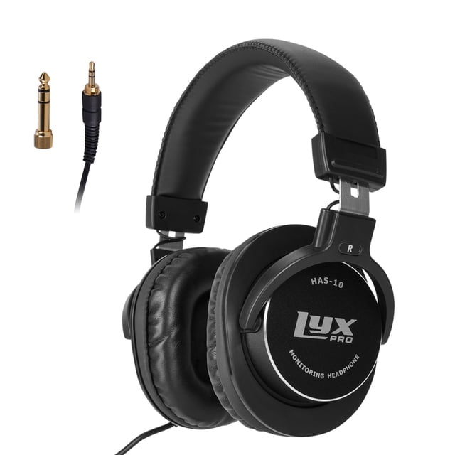 LyxPro HAS-10 Monitor de estudio profesional cerrado y auriculares para mezclar, escuchar música, piano, aislamiento de sonido, ligeros y flexibles