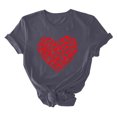 thumbnail image 7 of VKOYWKM T Shirts for Women Valentines Day Shirts Cute Heart Print Short Sleeve T-Shirts Valentine Tops Holiday Crew Neck Valentines Day Heart Shirts, 7 of 7