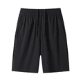 thumbnail image 2 of Only Moment Womens Drawstring Shorts Nylon,Spandex High Waisted Elastic Running Shorts with Pockets for Gym Casual Bermuda Shorts for Wowomen Black,S, 2 of 8