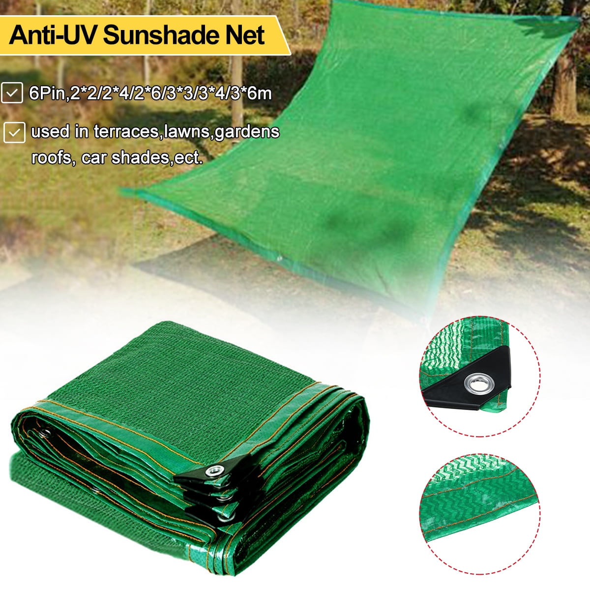 2M 4M Sunshade Net Anti-UV Heat Insulation 90% Shading Netting Outdoor Garden 