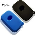 thumbnail image 2 of 2pcs DOBREV Silicone Smart Case Rubber Cover Skin Fob Holder for Lexus LX 570 RX 350 450 400 CT 200h GX 470 460 ES 350 HS 250H IS 350 250 LS 600 460 RC F ES 350 GS 450 430 350 300 key (black and blue), 2 of 3