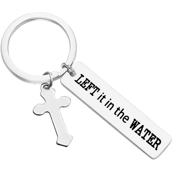 Baptism Keychain Left It in The Water Keychains Christian Religious Key Chains for Teens Christening Gift Baptized Keychain Birthday Halloween Thanksgiving Gift for Boys Girls