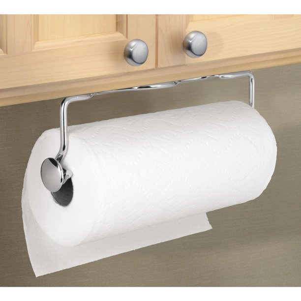 iDesign Paper Towel Holder, Awavio Wall Mount for Kitchen, Chrome