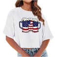 thumbnail image 1 of Mode Femmes Été T-Shirt Col Rond Imprimé Manches Courtes Blouse Décontractée Vêtements - jusqu'à 50% de Réduction, 1 of 6