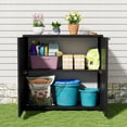 thumbnail image 6 of Indoor/Outdoor Diamond Cabinet with 1 Shelf, IP67 Waterproof 34"x15"x34" Resin Shed, 10 CU.FT HDPE Shed for Garden, Patio, Vertical Outdoor Storage Box for Pool Supplies, Garden Tools, Trash Cans, 6 of 10