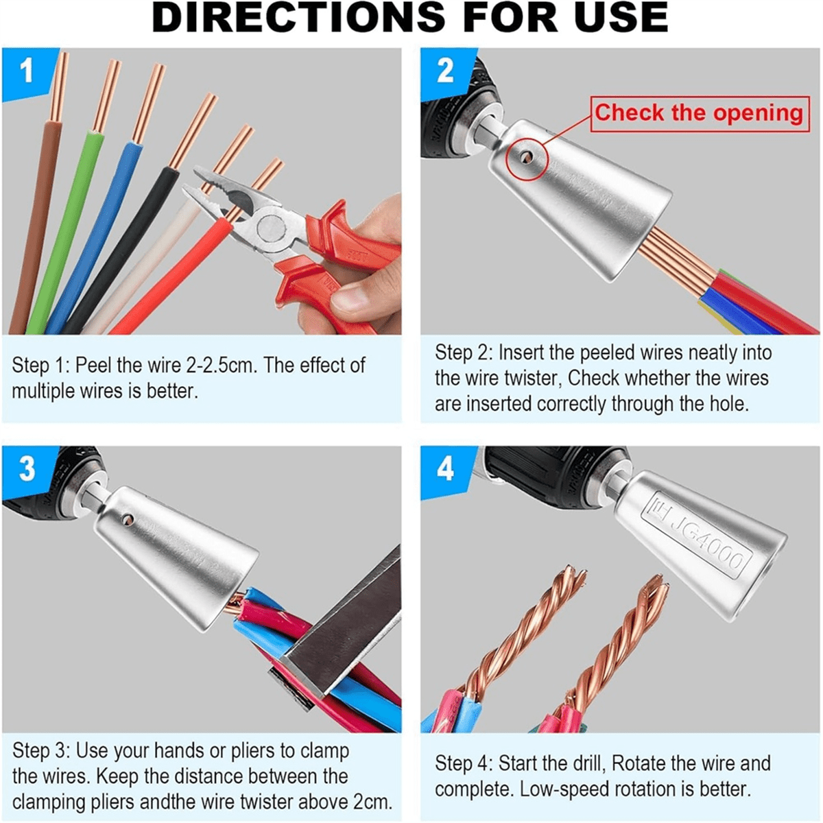 Wire Stripper for Drill,Wire Stripping and Twisting Tool,Quickly Drill Wire Stripping Twister Electrician Tool