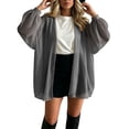 thumbnail image 6 of Karymi Shirts for Women Sheer Chiffon Cardigan, Oversized Lantern Long Sleeve Lightweight Beach Bikini Cover Up Open Front Top Plus Size Tops for Women, 6 of 6