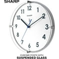 Sharp Atomic Analog Wall Clock 10.5‚Äù Suspended Glass, Battery