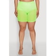 thumbnail image 3 of Womens Plus Size Mesh High Waisted Bike Shorts with Varsity Stripe Details, 3 of 4