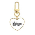 thumbnail image 1 of I Am A Millionaire In The Games Gold Heart Keychain Metal Keyring Holder, 1 of 3