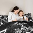thumbnail image 4 of Castle Fairy Classic Dark Gothic Skull Full Size Comforter Sets 3-Piece,Chain Vintage Damask Allover Print Bedding Comforter Set,Ivory Blacks,1 Comforter and 2 Pillowcases,Black Reversible, 4 of 6