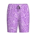 thumbnail image 4 of Fotbe Lilac Glittering Pajama Shorts for Men, Men's Pajama Bottoms, Sleepwear,Short Pajama Pants-4X-Large, 4 of 9