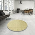 thumbnail image 3 of Ahgly Company Indoor Round Abstract Brown Gold Abstract Area Rugs, 3' Round, 3 of 6