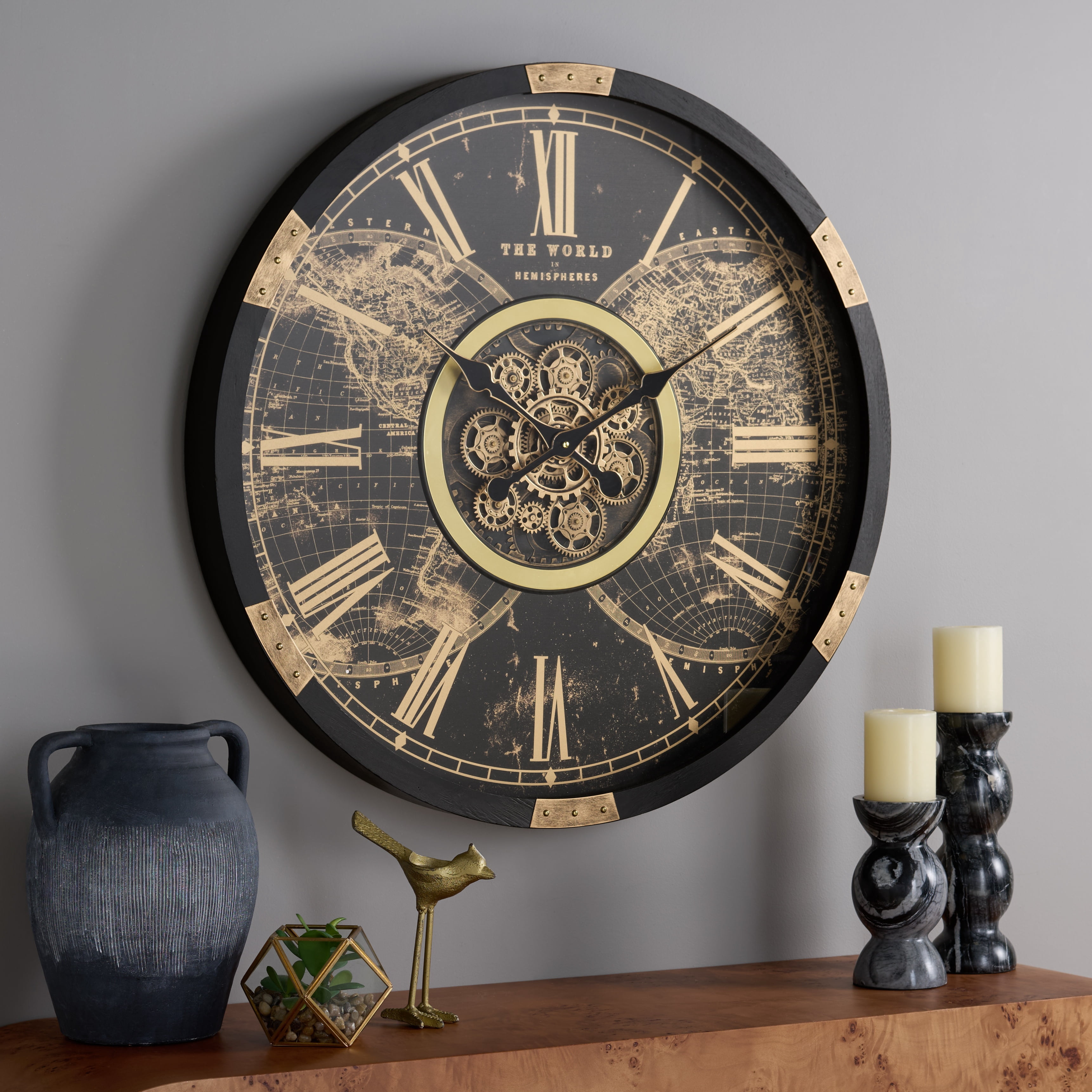 Nemesis Now Skeleton Hand Clock - 14cm Gold Pocket Watch Held By Skeleton Hand, Polyresin Decor