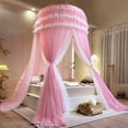 thumbnail image 2 of Dosel de Cama Soñador Kertnic para Niñas, Cortinas de Dos Capas de Tul Transparente, Mosquitero Decorativo para Cama Queen y King (Doble Capa-Rosa Durazno), 2 of 8