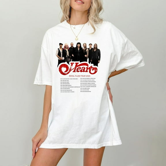 Heart Band Shirt, Rock Band Heart 2025 Tour Shirt, Heart Band Fan Gift, Heart Band Merch, Royal Flush Tour T-Shirt