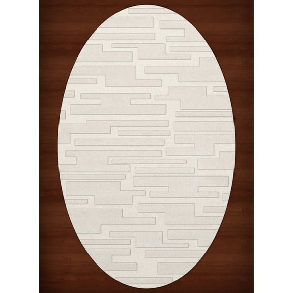 Dalyn Dover Area Rug DV6 Dv6 Snow Blocks Squares 4' x 6' Oval