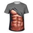 thumbnail image 4 of BLTIBY 2025 Mens Sweatshirts Summer Round Neck Short Sleeve Printed Casual Loose Fit Lightweight Gym Workout Pullover Tops Gray 3XL, 4 of 5