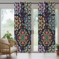 thumbnail image 4 of Vintage Flower Outdoor Curtains for Patio Waterproof,Windproof Privacy Curtains with Weighted Bottom,Boho Abstract Colorful Ethnic Floral Outside Drapes for Picnic Garage Yard Cabana 54"x84" 2 Panel, 4 of 8
