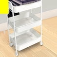 thumbnail image 3 of Carro De Almacenamiento Móvil Resistente Al Desgaste Práctico Para Dormitorio Oficina Hogar Blanco Sunnimix Carro de almacenamiento, 3 of 8
