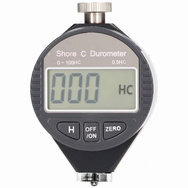 Portable Digital Hardness Tester, 0-100 Shore Type A/C/D Durometer with LCD Display for Rubber, Tire, Plastic, Thermal Plastic, Flooring(C)