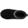 thumbnail image 5 of Comwarm Genuine Suede House Fuzzy Slippers for Women Men, Warm Memory Foam Shoes Indoor Outdoor, Black, 5 of 7