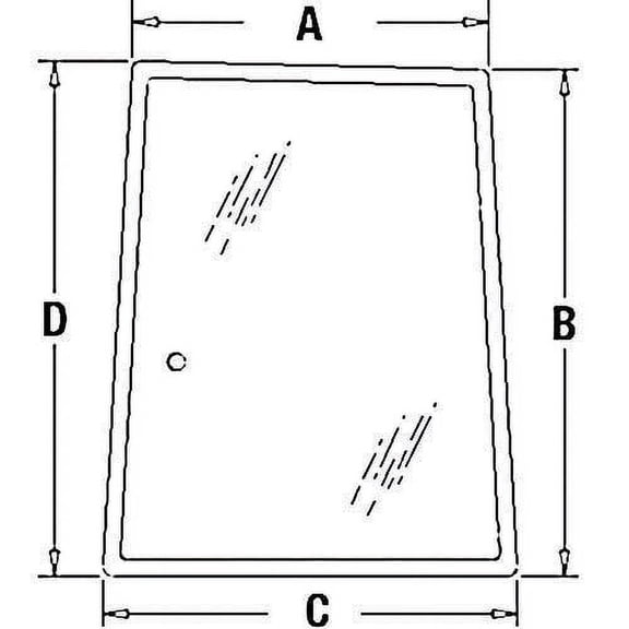 Cab Glass - Left Hand Side Window fits New Holland TM120 TM125 TM140 TS90 TS100 TS110 TS115 82029321 E9NN9429711AA fits Ford fits Case IH 82029321