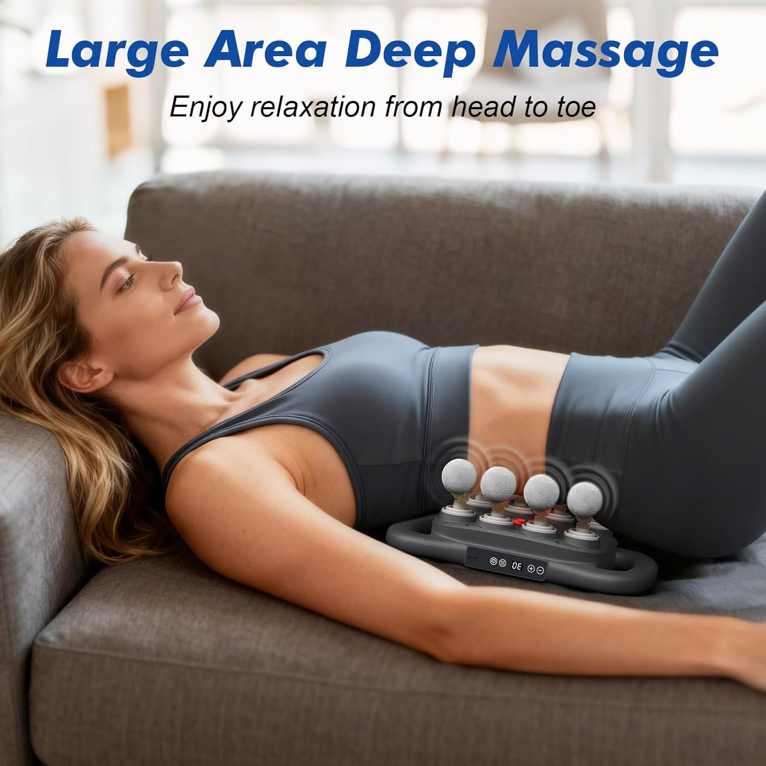 Deep Tissue Massage Gun - 16 Heads, 9 Levels, 22800 RPM High-Speed Percussion Massager for Full Body Muscle Pain Relief