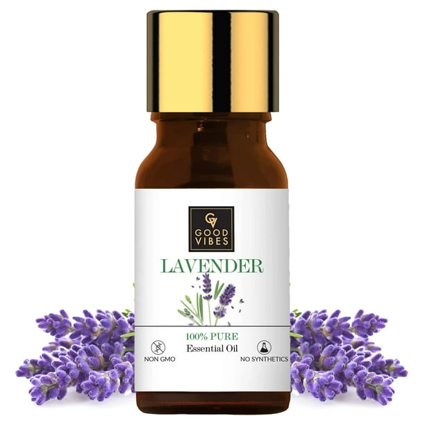 Good Vibes 100% Pure Lavender Essential Oil, 5 ml Naturally Detoxifies and Rejuvenates Skin, Stimulates Hair Growth, Suitable For All Skin & Hair Types, No Alcohol, Parabens & Sulphates Good Vibes 100% Pure Lavender Essential Oil, 5 ml Naturally Detoxifies and Rejuvenates Skin, Stimulates Hair Growth, Suitable For All Skin & Hair Types, No Alcohol, Parabens & Sulphates