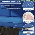 thumbnail image 5 of Kinbor 7pcs Outdoor Patio Furniture Sectional PE Wicker Rattan Sofa Set, Dark Blue, 5 of 9