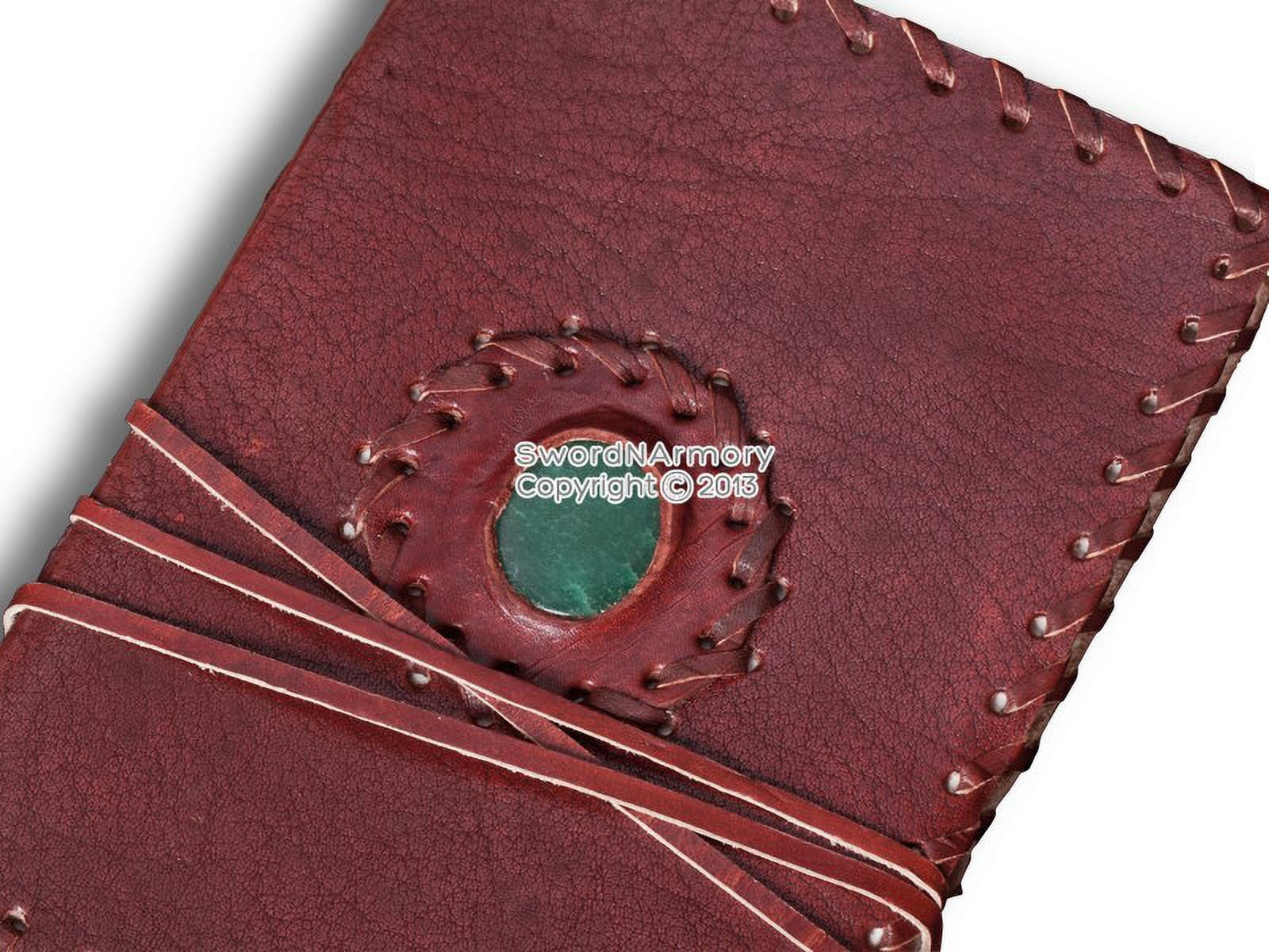 Handmade Medieval Renaissance Diary Leather Journal Stone Stiched Edges