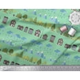 thumbnail image 3 of Soimoi Rayon Fabric Tree,House & Raindrop Nature Printed Fabric 1 Yard 56 Inch Wide, 3 of 3