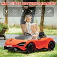 thumbnail image 5 of MUKIDY Electric Ride on Car for Kids, Licensed McLaren765LT 12V Ride on Toy, with Remote, LED Lights, MP3 Player, 3 Speeds,Orange, 5 of 8